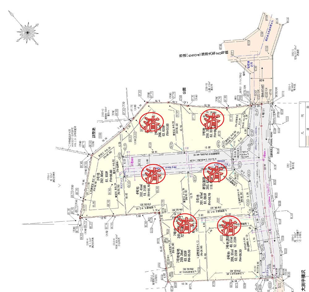富士市 風の丘の区画図