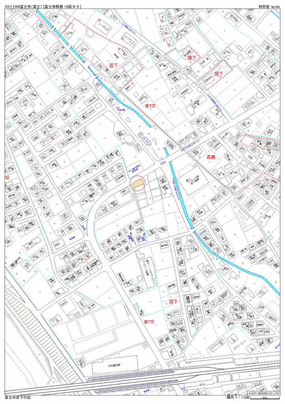 建売住宅：富士市宮下の地図